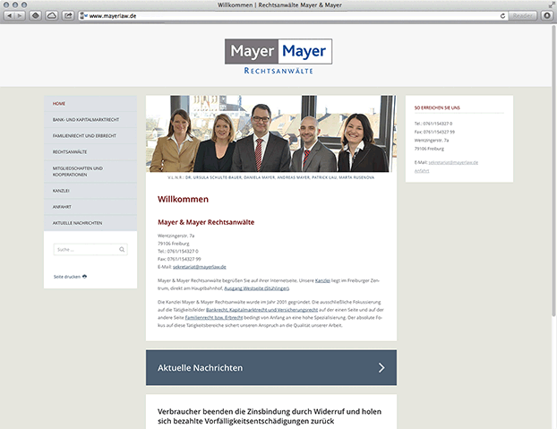 Referenz: Mayer & Mayer Rechtsanwälte, Freiburg